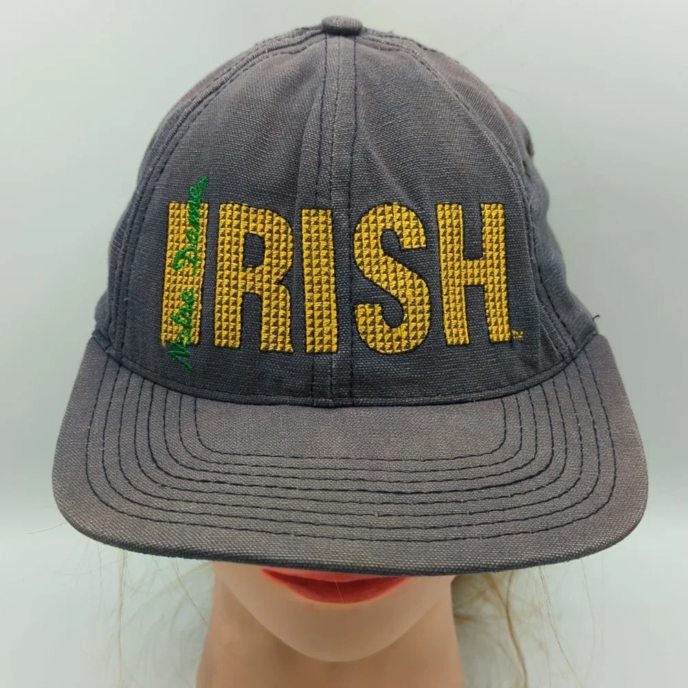 Vintage Notre Dame Irish Sports Specialties 90s Snapback Hat Cap USA Made Faded